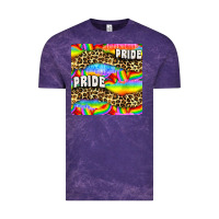 Cloud Purple Pride lgbtq leopard with love and rainbow seamless Vintage Tee - BundleAndBundleShop