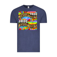 Vintage Denim Pride lgbtq leopard with love and rainbow seamless Vintage Tee - BundleAndBundleShop