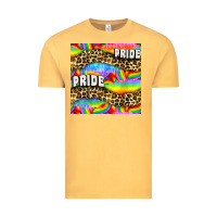 Vintage Mustard Pride lgbtq leopard with love and rainbow seamless Vintage Tee - BundleAndBundleShop
