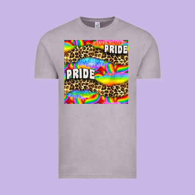 Pride Lgbtq Leopard With Love And Rainbow Seamless Vintage Tee Designed By Bundleandbundleshop