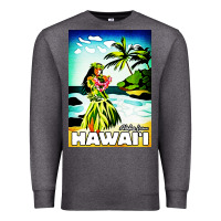 Charcoal Heather hawaii hula girl Premium Sweatshirt - artisFamous