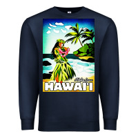 Navy hawaii hula girl Premium Sweatshirt - artisFamous