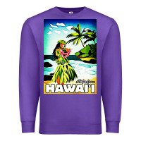 Purple hawaii hula girl Premium Sweatshirt - artisFamous