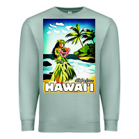 Seafoam hawaii hula girl Premium Sweatshirt - artisFamous
