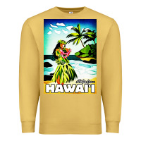 Antique Gold hawaii hula girl Premium Sweatshirt - artisFamous