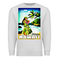 Dove Grey hawaii hula girl Premium Sweatshirt - artisFamous