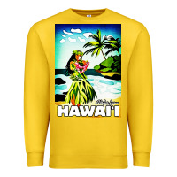Lemon hawaii hula girl Premium Sweatshirt - artisFamous