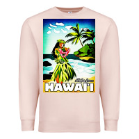 Pale Pink hawaii hula girl Premium Sweatshirt - artisFamous