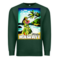 Sports Green hawaii hula girl Premium Sweatshirt - artisFamous