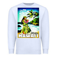 White hawaii hula girl Premium Sweatshirt - artisFamous