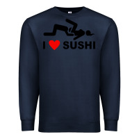 Navy i love sushi funny Premium Sweatshirt - artisFamous