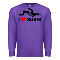 Purple i love sushi funny Premium Sweatshirt - artisFamous