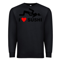 Black i love sushi funny Premium Sweatshirt - artisFamous