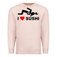 Pale Pink i love sushi funny Premium Sweatshirt - artisFamous