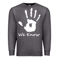 Charcoal Heather skyrim dark brotherhood we know hand novelty kids mens womens t shirt Premium Sweatshirt - artisFamous