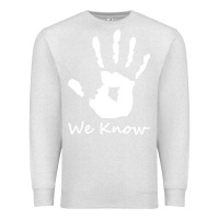 Oatmeal Heather skyrim dark brotherhood we know hand novelty kids mens womens t shirt Premium Sweatshirt - artisFamous