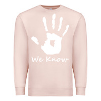 Pale Pink skyrim dark brotherhood we know hand novelty kids mens womens t shirt Premium Sweatshirt - artisFamous