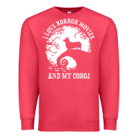 Cardinal i love horror movies and my corgi funny corgi Premium Sweatshirt - artisFamous