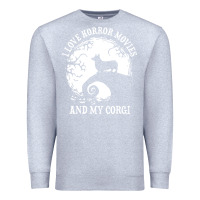 Heather Grey i love horror movies and my corgi funny corgi Premium Sweatshirt - artisFamous