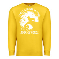 Lemon i love horror movies and my corgi funny corgi Premium Sweatshirt - artisFamous