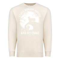 Sandshell i love horror movies and my corgi funny corgi Premium Sweatshirt - artisFamous