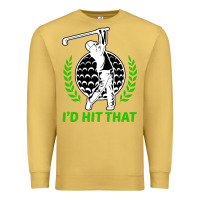 Antique Gold id hit that funny golfing golf Premium Sweatshirt - artisFamous