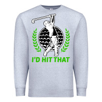Heather Grey id hit that funny golfing golf Premium Sweatshirt - artisFamous