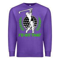 Purple id hit that funny golfing golf Premium Sweatshirt - artisFamous