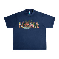 Navy Mama with bear and daisy Urban Heavy Tee - RanaPortraitStore