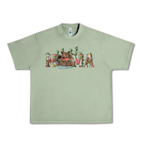 Oil Green Mama with bear and daisy Urban Heavy Tee - RanaPortraitStore