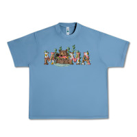 Pebble Blue Mama with bear and daisy Urban Heavy Tee - RanaPortraitStore