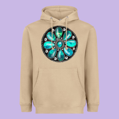 Turquoise Gemstone Heavyweight Hoodie Designed By Jahusdesignshop