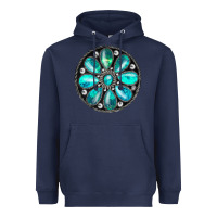 Navy turquoise gemstone Heavyweight Hoodie - JahusDesignShop