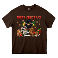Chocolate Brown merry christmas Heavy Core Tee - CowGirlArtShop