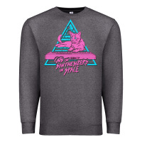 Charcoal Heather Cats on Synthesizers in Space Premium Sweatshirt - artisFamous