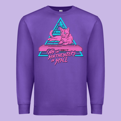 Cats On Synthesizers In Space Premium Sweatshirt Designed By Artisfamous