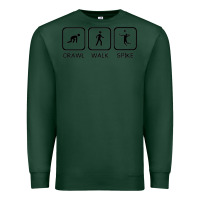 Sports Green crawl walk spike volleyball Premium Sweatshirt - artisFamous