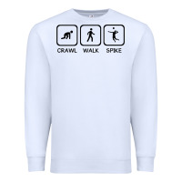 White crawl walk spike volleyball Premium Sweatshirt - artisFamous
