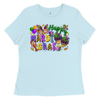 Baby Blue Happy Mardi Gras Ladies Tee - FaDigitalArtStudio