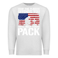 Oatmeal Heather if the flag offends you Premium Sweatshirt - artisFamous