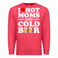 Cardinal i love heart hot moms cold beer funny adult drinking joke Premium Sweatshirt - artisFamous