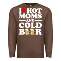 Chestnut i love heart hot moms cold beer funny adult drinking joke Premium Sweatshirt - artisFamous