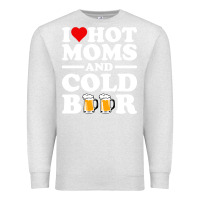 Oatmeal Heather i love heart hot moms cold beer funny adult drinking joke Premium Sweatshirt - artisFamous