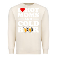 Sandshell i love heart hot moms cold beer funny adult drinking joke Premium Sweatshirt - artisFamous