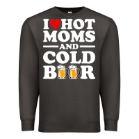 Smoke i love heart hot moms cold beer funny adult drinking joke Premium Sweatshirt - artisFamous