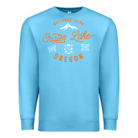 Ocean Blue crater lake oregon national park vintage retro Premium Sweatshirt - artisFamous