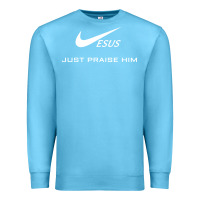 Ocean Blue jesus just praise him jesus surfed christian Premium Sweatshirt - artisFamous
