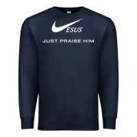 Navy jesus just praise him jesus surfed christian Premium Sweatshirt - artisFamous