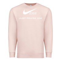 Pale Pink jesus just praise him jesus surfed christian Premium Sweatshirt - artisFamous