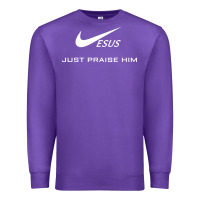 Purple jesus just praise him jesus surfed christian Premium Sweatshirt - artisFamous